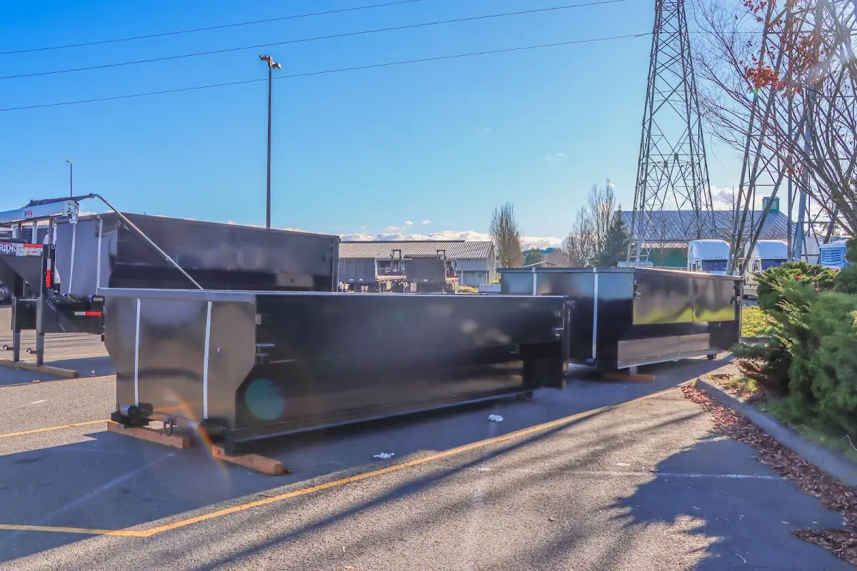 Roll-off dumpster ready for waste disposal at job site for Roofing Dumpster Rental in Xenia